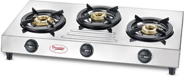 Prestige Fame | ISI Certified | Heavy Large SS Body | Heavy Pan Support | Brass Burners | Stainless Steel Manual Gas Stove