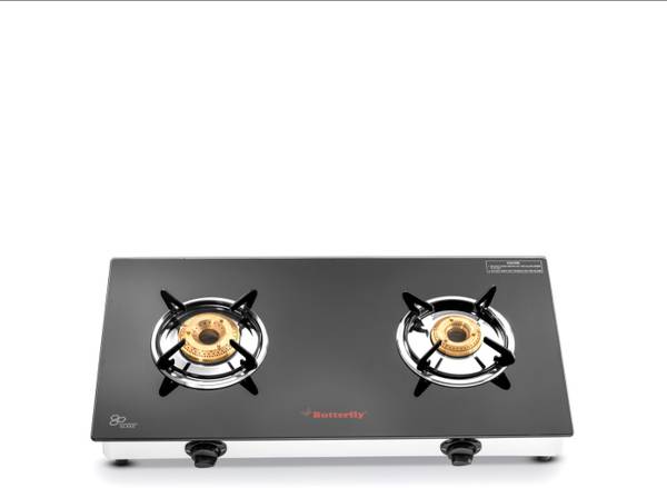 Butterfly Radiant Jumbo 2 Burner Glass Manual Gas Stove