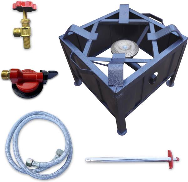 Lavish store Manual Gas Stove ( Grey) with Cast Iron Burner and Accessories Iron Manual Gas Stove