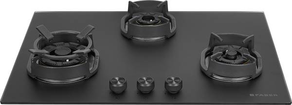 FABER Hob Della HD723 CI AI | Matt Black Glass Finish |Auto Ignition |Brass Burner Glass Automatic Hob
