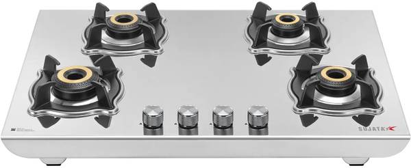 SUJATA 9 Years Warranty | Single Frame SS Glossy, Easy LPG & PNG Compatible Robusto Stainless Steel Manual Gas Stove