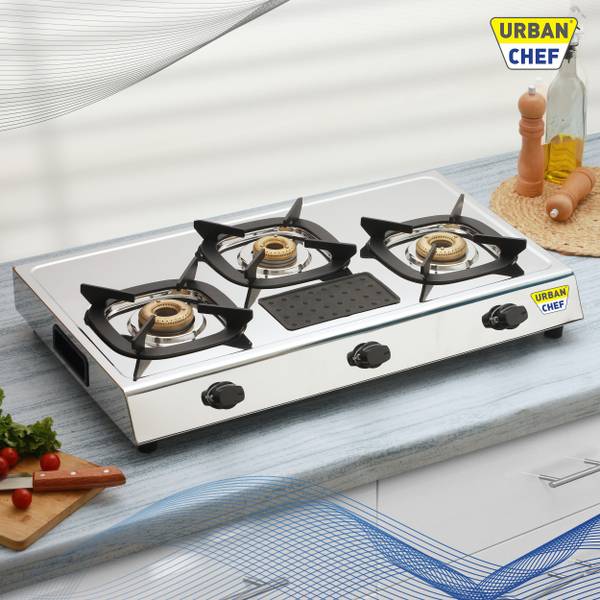 Urban Chef ISI certified Classy Silicon Stainless Steel Manual Gas Stove