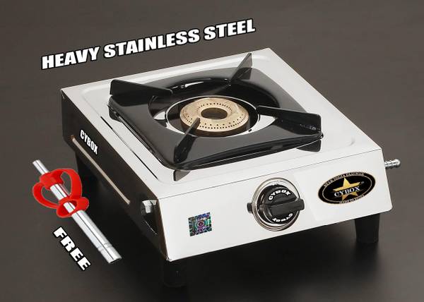 CYBOX Heavy 304 Grade Stainless Steel Single Gas Stove With Lighter Stainless Steel Manual Gas Stove