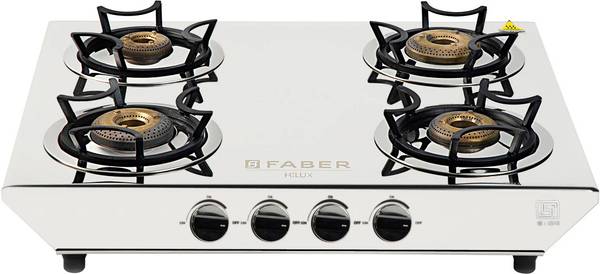 FABER HOB COOKTOP HILUX MAX 4BB SS Stainless Steel Manual Gas Stove
