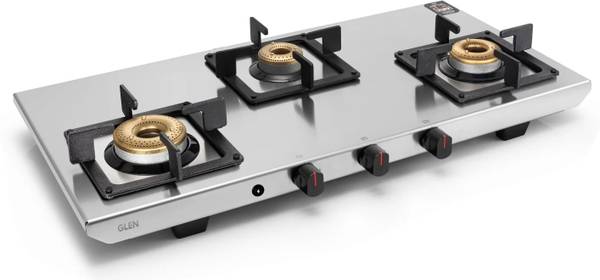 Glen Ultra Tuff Stainless Steel Gas Stove | Forged Brass Burner | ISI Certified Stainless Steel Automatic Gas Stove