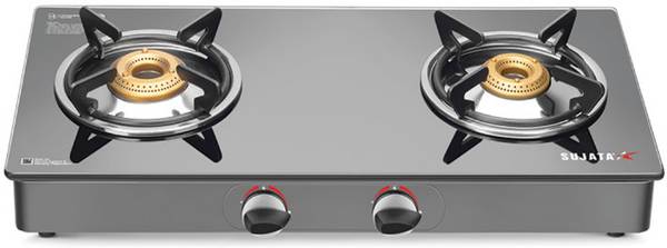 SUJATA 9 Years Warranty| 5G Designed Forged Brass Burner, LPG & PNG Compatible Standard Glass Manual Gas Stove