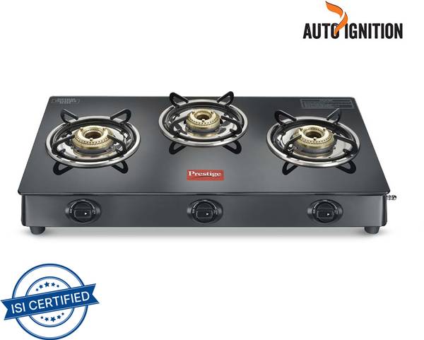 Prestige Atlas Plus High Effient Brass burner & Toughened Glass Automatic Gas Stove