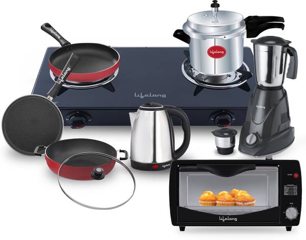 Lifelong LLCMBGS06 2B OTG Cooker Cookware Mixer Kettle Combo Glass Manual Gas Stove