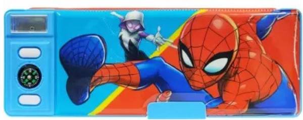AMB Spiderman Big Size Geometry Box with Number Password Lock & Compass Navigation Spiderman Art Plastic Pencil Box