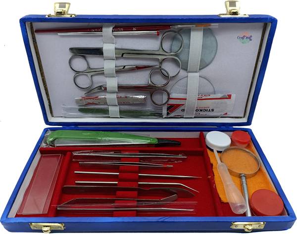 CRAFTWAFT BIOLOGY BOX DISSECTION BOX SET APEX WITH ALL INSTRUMENTS STAINLESS STEEL PREMIUM Geometry Box