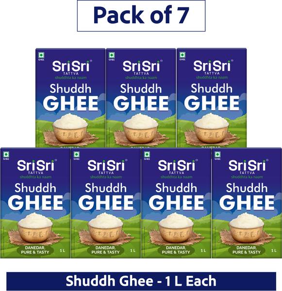 Sri Sri Tattva Shuddh Ghee - Danedar, Pure & Tasty | Each 1 L Tetrapack