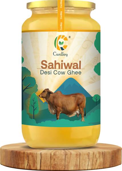 CURDLEY Sahiwal A2 Desi Cow Ghee | Pure Bilona | Supports Health & Digestion Ghee Glass Bottle