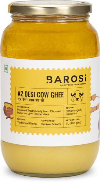 BAROSI A2 Desi Cow Ghee Glass Bottle