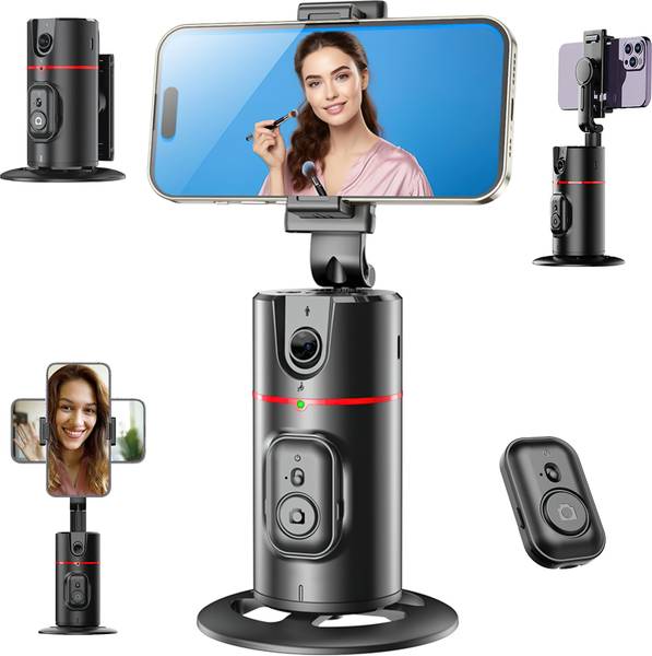 brainle Rechargeable Auto Face Tracking Tripod with Remote, 360 Degree Rotation Auto Single Gimbal for Camera, Mobile