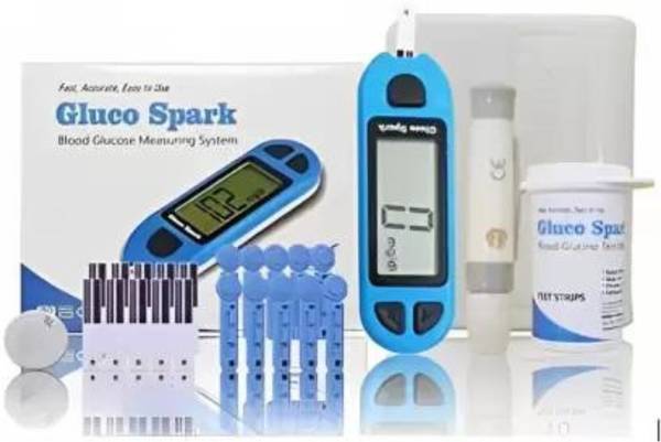 gluco spark Sugar test kit|Diabetes checking machine with 50 strips and 25 lancets Glucometer