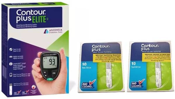 CONTOUR PLUS Elite glucometer + 20 strips free with Glucometer