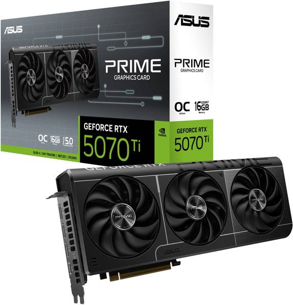 ASUS Prime GeForce RTX 5070 Ti OC Edition GDDR7 16 GB NVIDIA Chipset 256 Bit 2527 MHz Graphics Card