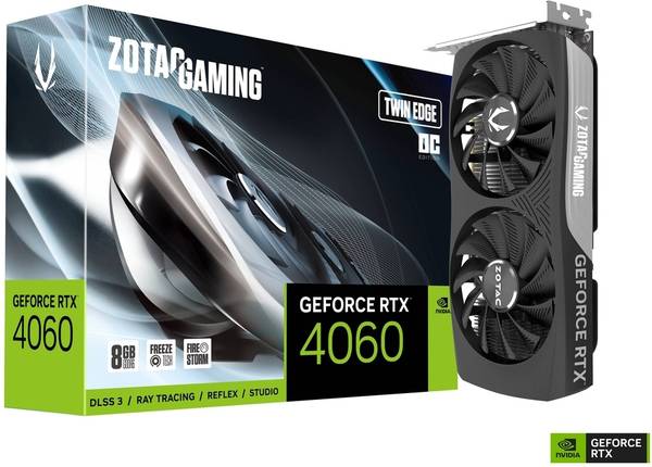 ZOTAC NVIDIA GeForce RTX 4060 8GB Twin Edge 8 GB GDDR6 Graphics Card