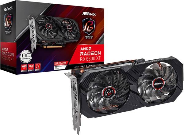 ASRock AMD Radeon RX 6500 XT 8 GB GDDR6 Graphics Card