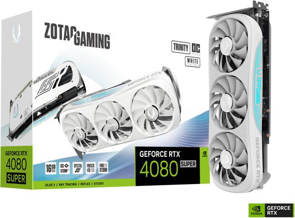 ZOTAC NVIDIA GAMING GeForce RTX 4080 SUPER Trinity OC White Edition 16 GB GDDR6X Graphics Card