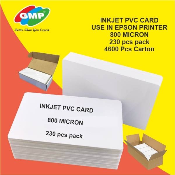 GMP NVIDIA INKJET PVC ID CARD FOR EPSON PRINTER 800 MICRON 230 PCS 1 GB