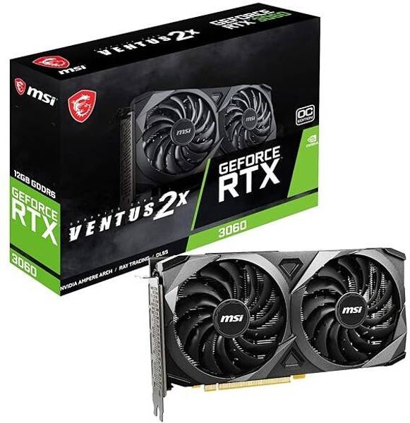 MSI NVIDIA GeForce RTX 3060 VENTUS 2X 12G OC 12 GB GDDR6 Graphics Card