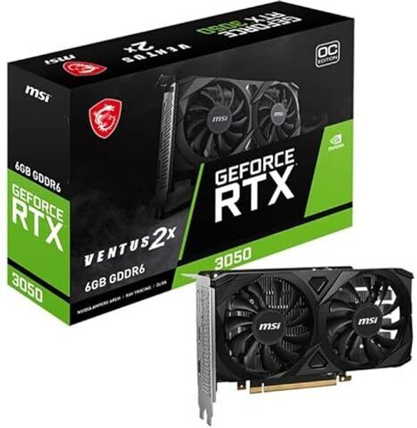 MSI NVIDIA GeForce RTX 3050 VENTUS 2X E 6G OC 6 GB GDDR6 Graphics Card