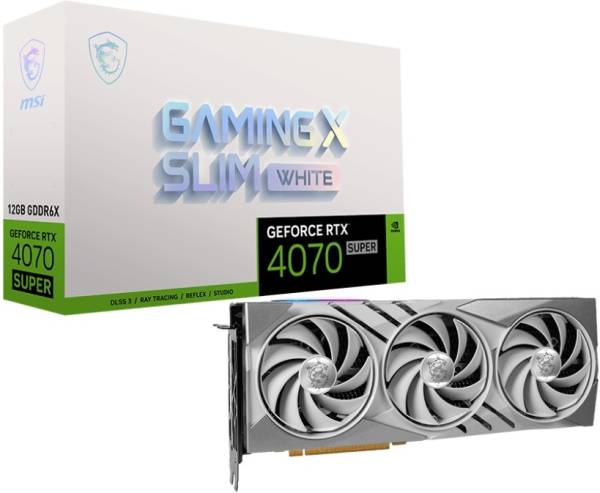 MSI NVIDIA GeForce RTX 4070 SUPER 12G GAMING X SLIM WHITE 12 GB GDDR6X Graphics Card