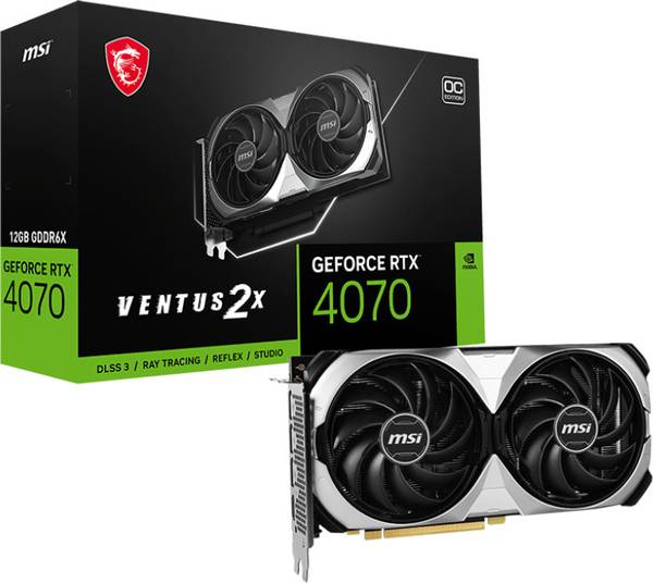 MSI NVIDIA GeForce RTX 4070 VENTUS 2X 12G OC 12 GB GDDR6X Graphics Card