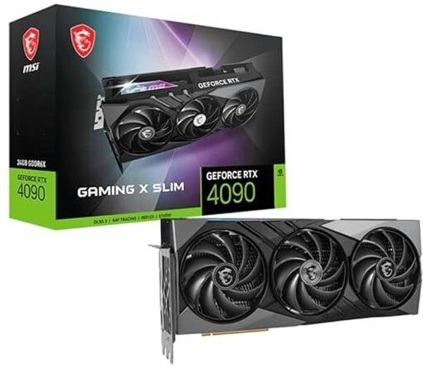 MSI NVIDIA GeForce RTX 4090 GAMING X SLIM 24G 24 GB GDDR6 Graphics Card