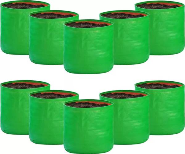 GrowTree 12"x12" HDPE Grow Bags 260 GSM,, For Home Gardening, (Pack of 10) Terrace, gardening Grow Bag