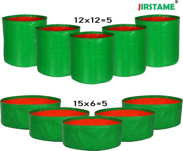 JIRSTAME 12 X 12 inch -Pack of 5 & 15 X 6 inch -Pack of 5 for Terrace Gardening Grow Bag Grow Bag