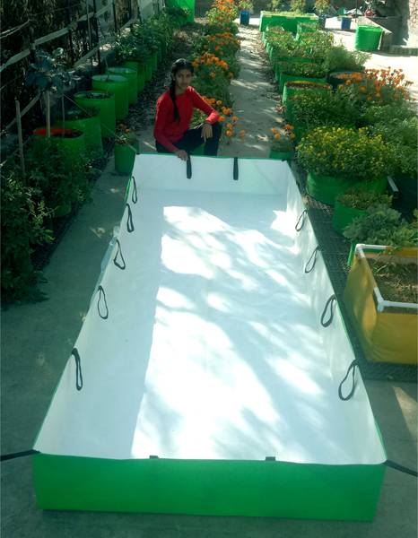 GARDECO 450 GSM HDPE Fabric Azolla Growing Bed/Cultivation Bed 8ft x 4ft x 1ft Grow Bag