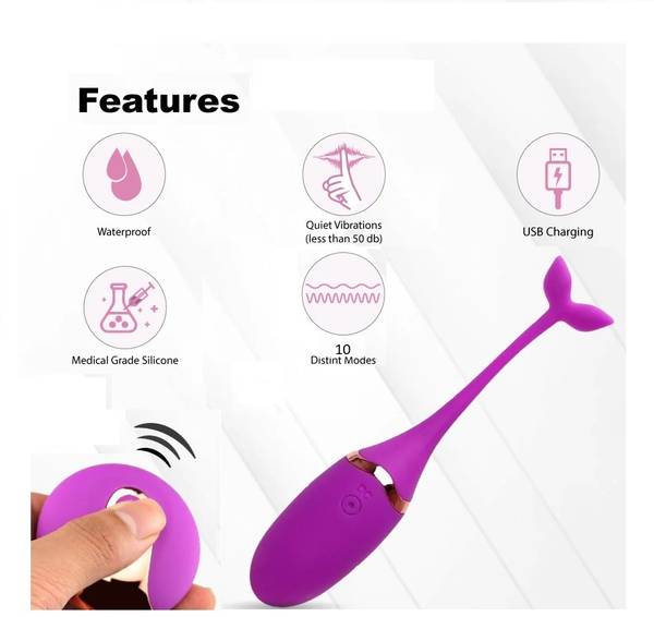 LABRADOR INDIA Wireless whale type vibrator massager with 10 vibration modes for women or girls