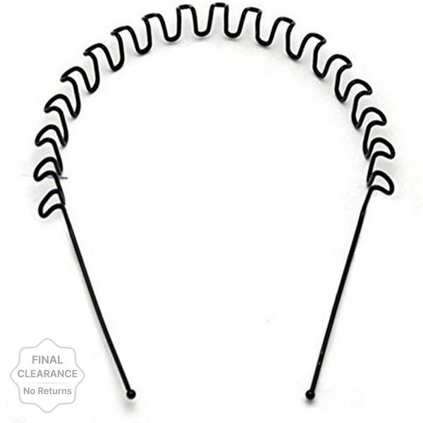 NPRC Premium Quality Hair Band For Men And Women Daily Use Black Spring ZigZag Wave Metal Hair Hoop Band Unisex Sports Headband Hair Band