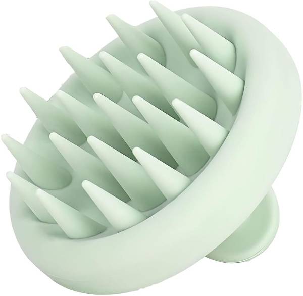 HUDA CRUSH BEAUTY Silicone Scalp Massager with Soft Silicone Bristles (Light Green)