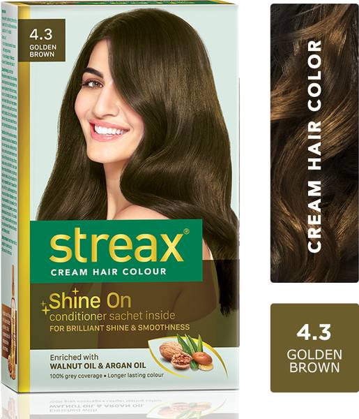 Streax Cream Hair Colour-Pack of 2 , Golden Brown No-4.3