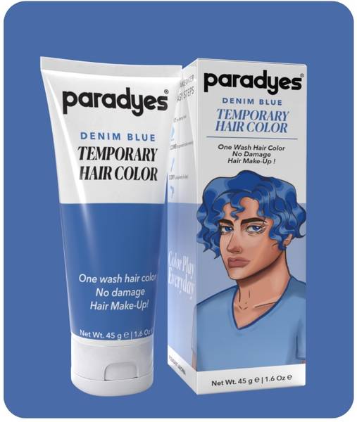 Paradyes Temporary One Wash Hair Color 45 gm (Denim Blue) , Denim Blue