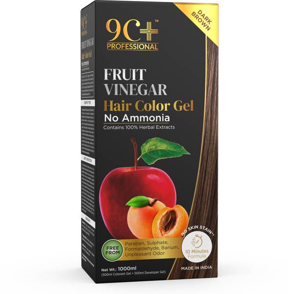 9C+ Fruit Vinegar Hair Color Gel for Men & Women Herbal Extracts Dark Brown , Dark Brown