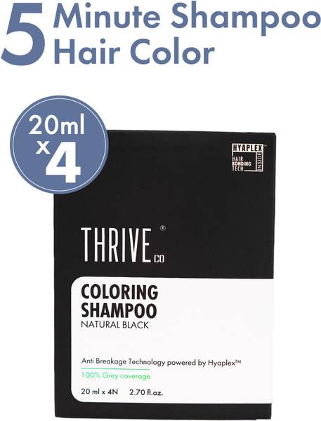 ThriveCo Coloring Shampoo with Hyaplex for Rich, Shiny Colored Hair | Ammonia-Free , Natural Black