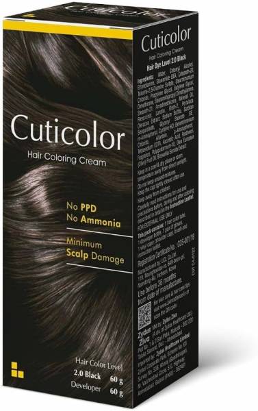 Cuticolor Permanent Hair Dye Black Hair color , Black