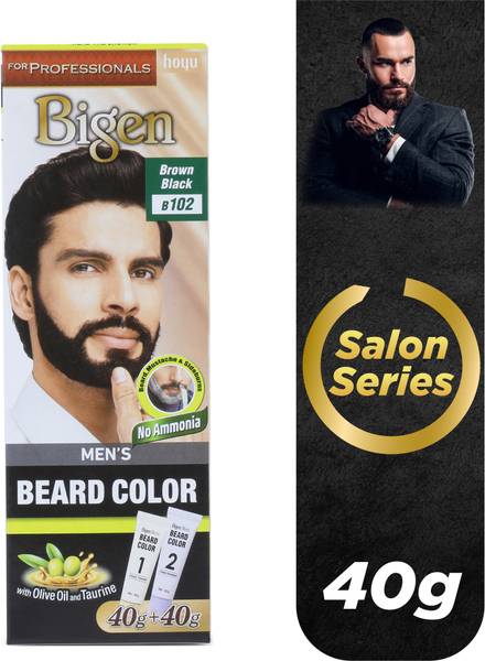 Bigen Professional Beard colour B102 Brown Black| Leaves no Stains , Brown Black