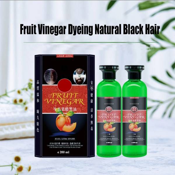 Mabilia Fruit Vinegar Hair Dye Color for Both Men, Women, Natural & Ammonia Free , black