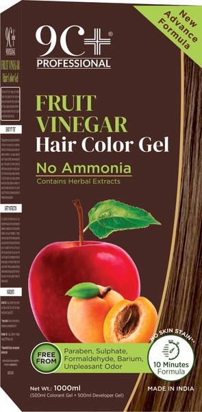 9C+ Fruit Vinegar Hair Color Gel with Herbal Extracts for Men & Women, Dark Brown , Dark Brown