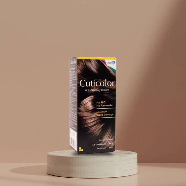 ZYDUS cuticolor hair dark brown hair dye color_HIUKOL , Dark Brown