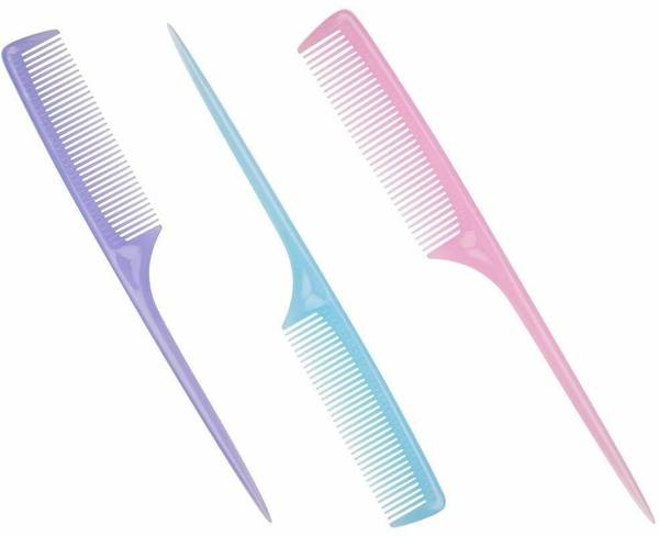 LILY Women's Fine Teeth Rat Tail Styling Comb, Pack of 3