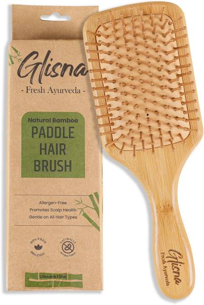 Glisna Bamboo Hair Comb with bamboo bristles | Wooden Hair Brush for Women & Men