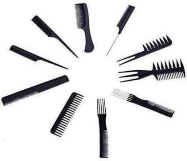 frppe Parlour Use Hair Cutting Hair Comb Set For Men & Women (10 Items in the set)
