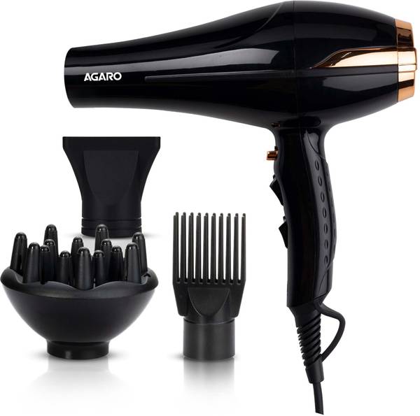 AGARO HD-1130 Professional Hair Dryer with AC Copper Motor, Concentrator, Diffuser, Hair Dryer