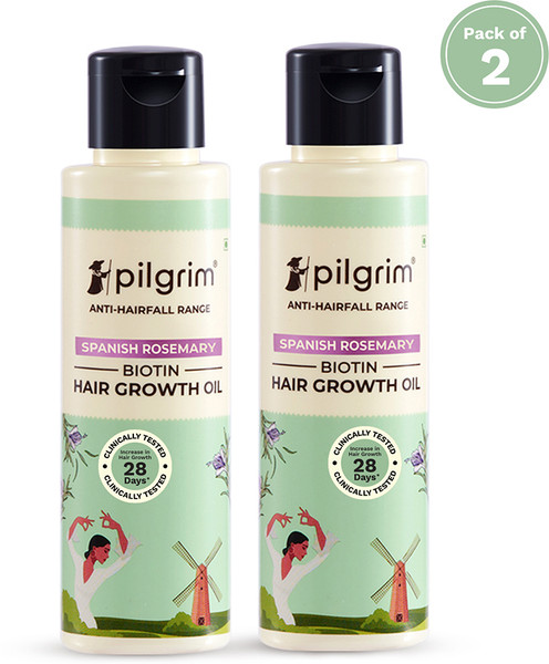 Pilgrim Spanish Rosemary & Biotin Hair Growth Oil Controls Hair Fall Pack of 2 Hair Oil